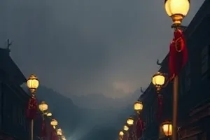 《长夜灯塔》剧照，守塔人夜班巡塔的手电光